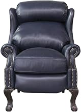 Starlight Canyon Home Leather-Upholstered Recliner with Wall-Proximity Design, Manual Reclining Chair for Adults and Living Room, Shoreham Blue