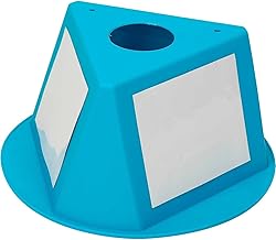 Inventory Cone Turquoise 3-Sided with Dry Erase Decal (5 Pack)