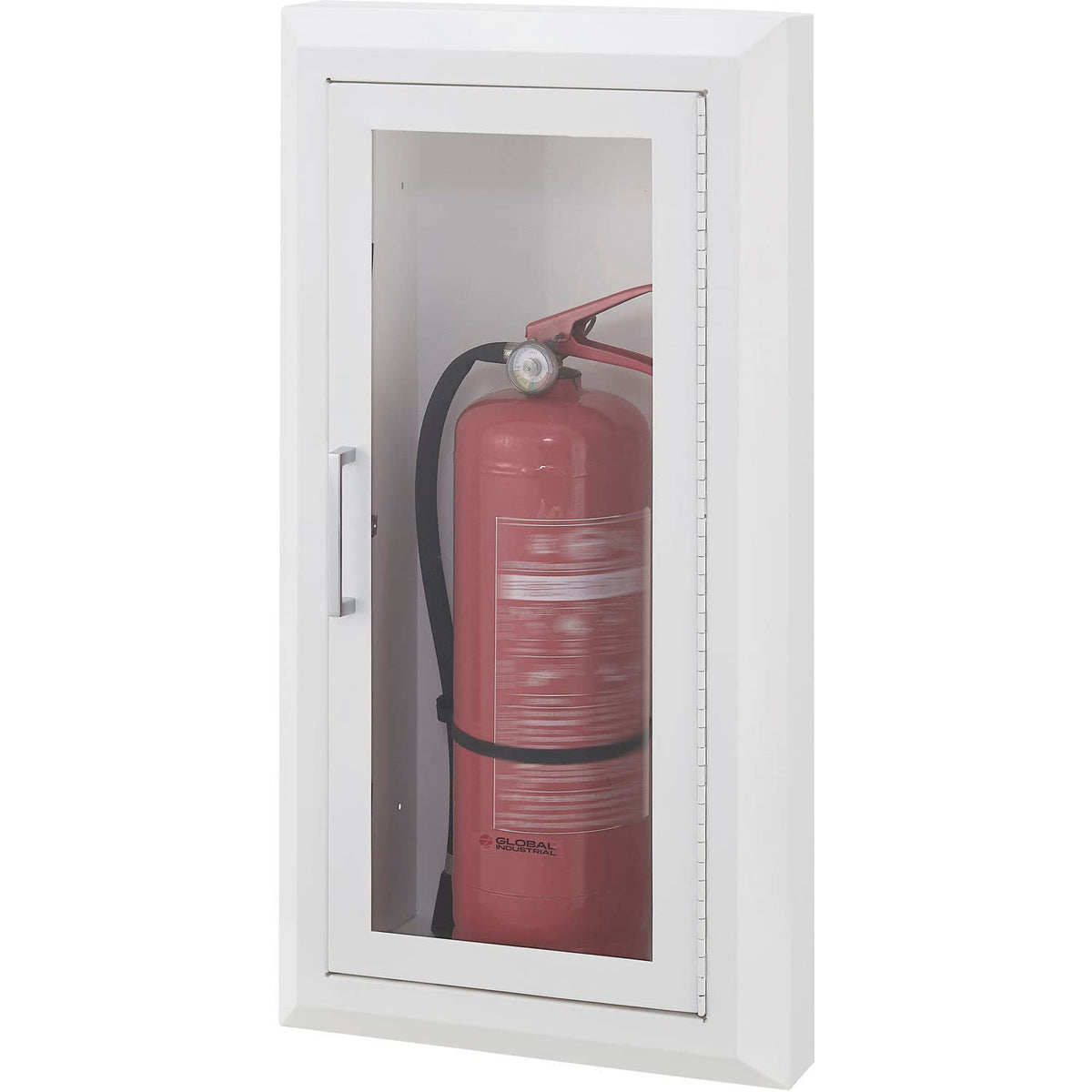 Steel Fire Extinguisher Cabinet with Breakable Acrylic by Global Industrial – Alloy Steel, White, Model 670599