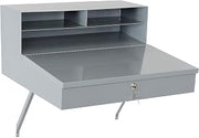 Global Industrial Wall Mount Shop Desk with Pigeonhole Riser, 24" W x 22" D