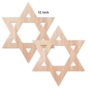 Scribbles Star of David Wood Cutouts, 10 x 11.5 Inches, Natural Plywood, Pack of 2