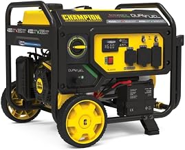 Champion Power Equipment 3650 Watt Dual Fuel Generator with Electric Start | Powers essential appliances and tools, low-oil shutoff and overload protection, built-in carry handle, model 201504