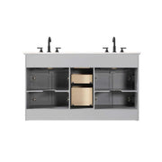 60" Double Bathroom Vanity in Grey by Elegant Kitchen and Bath – unspecified, Aluminum, Grey, Model VF85060DGR