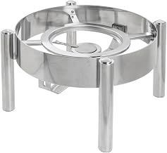 HUBERT Round Chafer Frame Modern Stainless Steel - 17 1/3" Dia x 9 1/2" H