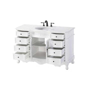 54" Single Bathroom Vanity in Antique White by Elegant Kitchen and Bath – unspecified, Aluminum, White, Model VF10154AW-VW