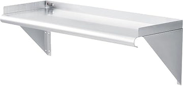 Global Industrial Wall Mount Shelf with 1-1/2" Lip 18 Gauge 430 Stainless Steel 36"W x 12"D