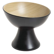 Black Melamine Serving Bowl with Light Wood Interior- 9 1/10" Dia by HUBERT – Melamine, Black, Model H0284-BLACK