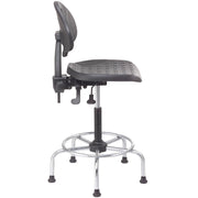 4 Way Adjustable Stool with Chrome Base by Global Industrial – 23.5"W x 24"L x 9"H, chrome, Black, Model A203TC