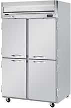 Beverage-Air HBR49-1-HS 52" Horizon Series Two Section Solid Half Door Reach-In Refrigerator 49 cu.ft. Capacity Stainless Steel Exterior and Interior with Bottom Mounted