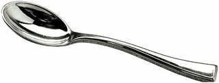 CORPORATION Silver Plastic Mini Disposable Spoon - 4" L