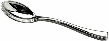 CORPORATION Silver Plastic Mini Disposable Spoon - 4" L