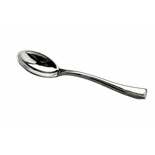 CORPORATION Silver Plastic Mini Disposable Spoon - 4" L by Sabert – Plastic, Silver, Pack of 500, Model MMTS500S