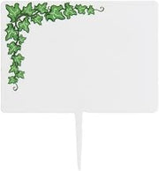 HUBERT Deli Spear Tags with Ivy Design White Plastic - 2 1/2" H x 3 1/2" L