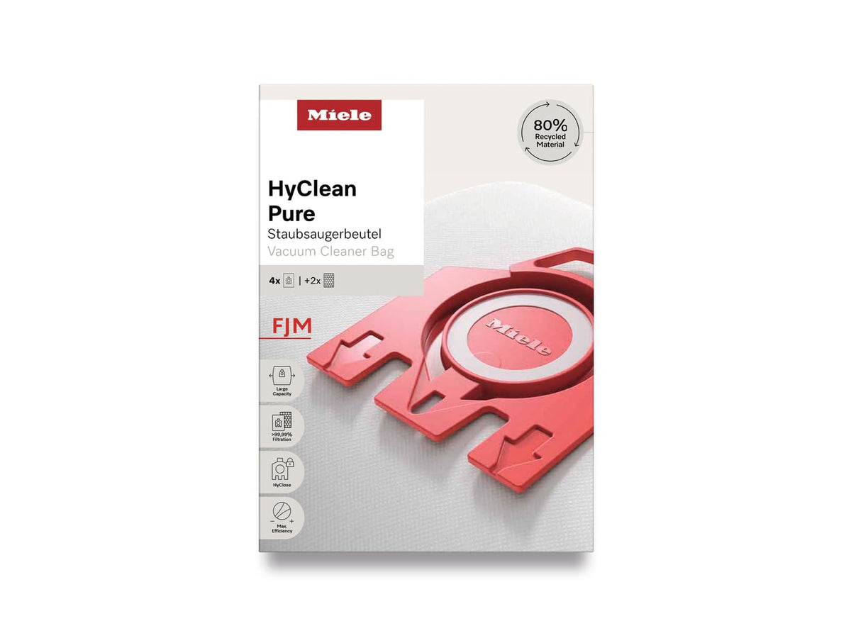 Pure HyClean by by Miele – 3.4 liters, white, Pack of 4, Model 12421140