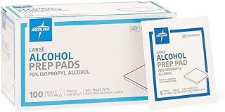 Medline Sterile Alcohol Prep Pads, Large, 100 Count