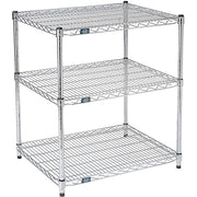 ESD, 3 Tier, Wire Shelving Starter Unit, 24" W x 14" D x 34" H by Nexel – 3, Alloy Steel, Chrome, Model 14243ESD3