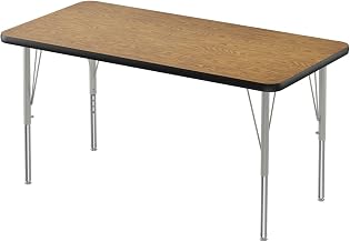 Correll Melamine Activity Tables with Medium Oak Finish AM2448-REC-06-14-09