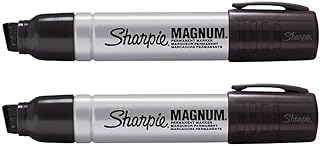 Sharpie Pro Magnum Heavy Duty Large Jumbo Permanent Markers - Pack of 2 - Extra Wide Chisel Wedge Tip - Black Ink