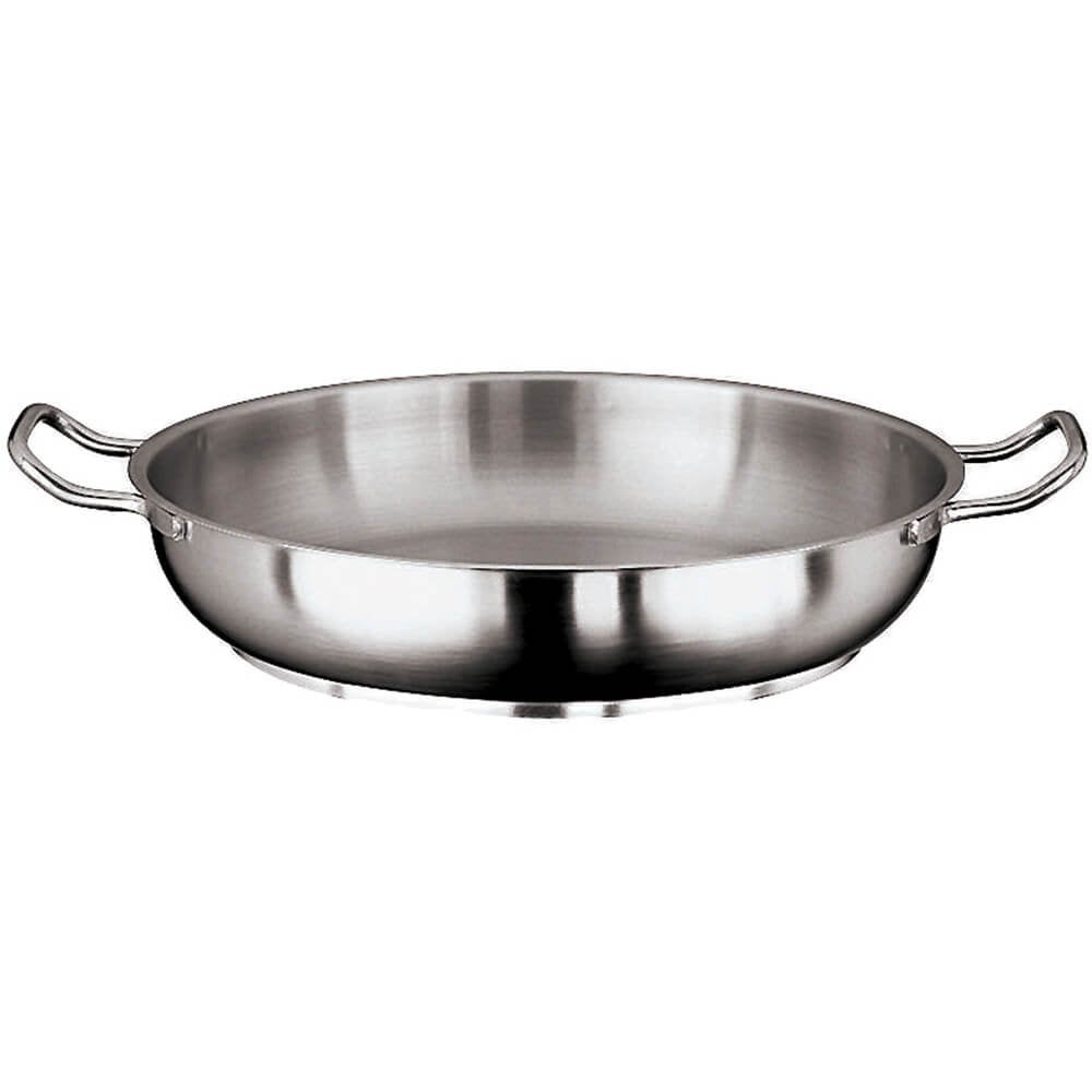 World Cuisine paella pan by PADERNO – 19 5/8", 2 quarts, Stainless Steel, Silver, Model 1115-50