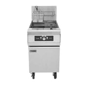 21" MJCF Series Commercial Gas Fryers with 150000 BTU 80 lbs Oil Capacity Master Jet Burners and Wide Cold Zone in Stainless by Frymaster – Stainless Steel, Model MJ1CF