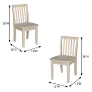 Solid Wood Dining Chair Mission-Style Juvenile Set by Furnifact – Wood, Unfinished, Pack of 2