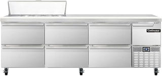 CRA93-10-D Refrigerated Base Sandwich Unit, 93" W, With 10 Pan Openings & Drawers