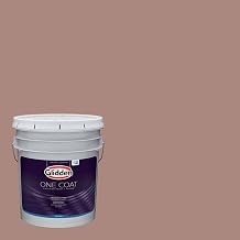 Glidden Exterior Paint + Primer: Orange/Bedford Brown, One Coat, Semi-Gloss, 5-Gallons