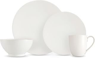 Eater x Zwiesel Fortessa Tempus Stoneware, 16 Piece Dinnerware Set (Service for 4), Linen