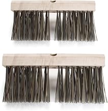 Malish Specialty Broom, Flat Wire with Wood Block, Gray, for Foundries and Metal Shops, 16 Inch