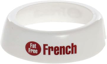TableCraft CM17 Dispenser ID Collar, "Fat Free French", fits Model Numbers 483 & 484, White Dishwasher Safe, Plastic Collar, Maroon Print, Made in USA, 1 Each