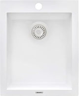 Ruvati 16 x 20 inch epiGranite Drop-in Topmount Granite Composite Quartz Single Bowl Wet Bar Prep Sink - Arctic White Matte - RVG1016WH