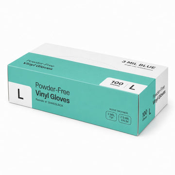Large Blue Vinyl Disposable Gloves 3 Mil Powder-Free by Glownary – Large, Vinyl, Blue, Pack of 1000, Model 394405lbox