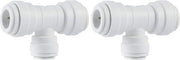John Guest Speedfit 3/8 Inch x 3/8 Inch x 1/4 Inch OD Reducing Tee, Push to Connect Plastic Plumbing Fitting, PP30121208WP (Pack of 2)