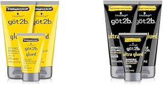 Got2B Spiking and Invincible Hair Gels - 2 Packs with 6oz Tubes + 2 Travel Size 1.25oz Tubes