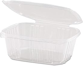 Genpak Plastic Hinged-Lid Deli Containers, 32 Oz, Clear, 100 Containers Per Bag, Pack of 2 Bags
