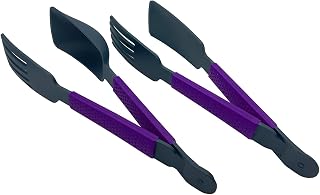 Kuhn Rikon Tong Tools 4 Piece Set, Eggplant