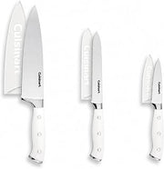 Cuisinart 3-Piece Forged High-Carbon Stainless Steel Knife Set with Blade Sheaths, Full-Tang Triple-Rivet Construction