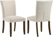 Furnifact Fabric-Upholstered Dining Side Chairs Set of 2, Upholstered Dining Chairs for Kitchen and Dining Room Table, Beige