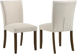 Furnifact Fabric-Upholstered Dining Side Chairs Set of 2, Upholstered Dining Chairs for Kitchen and Dining Room Table, Beige