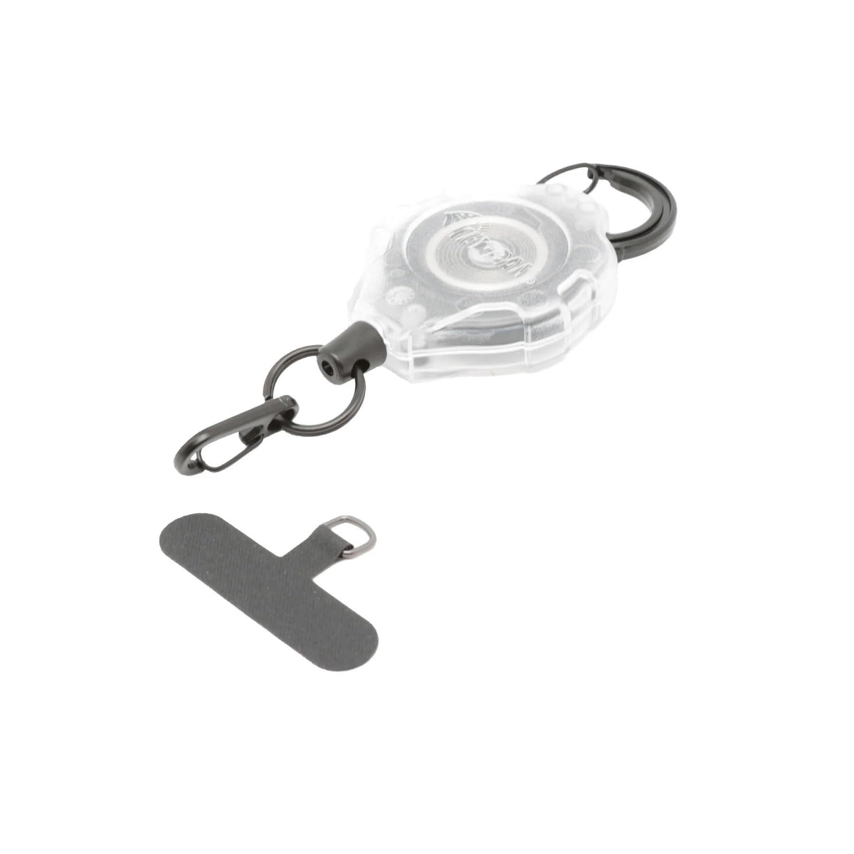 Ratch-It Retractable Phone Tether with Carabiner by KEY-BAK – 36 inches, Stainless Steel, Clear, Model 0KR7-4C14