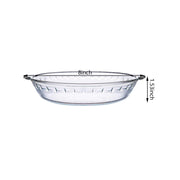 FEOOWV Round Glass Pie Pan, 8 Inch with Handles, Clear