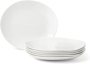Lenox Studio 1414 Curve Accent Plates Set For 6 | Ceramic Plates | Bone China | Microwave Safe | Dishwasher Safe | White | Small Plates | Appetizer Plate | Dishes | Dish Set
