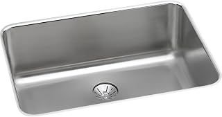 Elkay ELUH241610PD Lustertone Classic Single Bowl Undermount Stainless Steel Sink with Perfect Drain