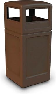 Commercial Zone 73293799 Square Dome Lid Trash Can, Brown