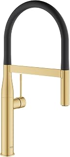 GROHE 30295GN0 Essence Semi-Pro Kitchen Faucet with Pull-Out Sprayer Hard Graphite (Polished Black)
