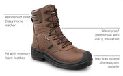 Mens 8 Brown MaxTRAX Comp Toe WP Insulated SRO Boot 9.5 EW by SR Max – 9.5 X-Wide, Leather, Brown, Model Logan