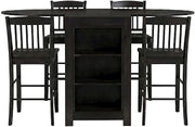 Starlight Canyon Home Veneer Counter Height Dining 5 Piece Set, Kitchen Table and Chairs Bar Height Pub Table Set, Merlot