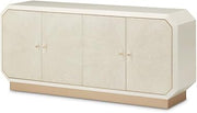 Michael Amini La Rachelle Beige Sideboard Medium with Solid and Manufactured Birch Wood, Acrylic Accents, Spacious Storage Cabinet for Living Room or Dining Area