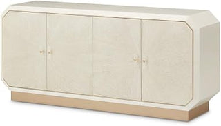 Michael Amini La Rachelle Beige Sideboard Medium with Solid and Manufactured Birch Wood, Acrylic Accents, Spacious Storage Cabinet for Living Room or Dining Area