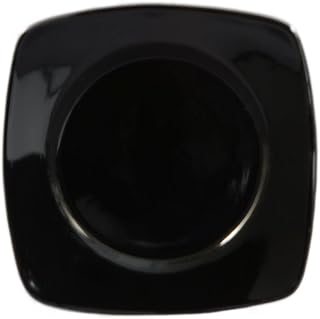 CAC China R-SQ6-BLK Round In Square Plate Black 6 7/8" Stoneware Square, Color, Set of 36